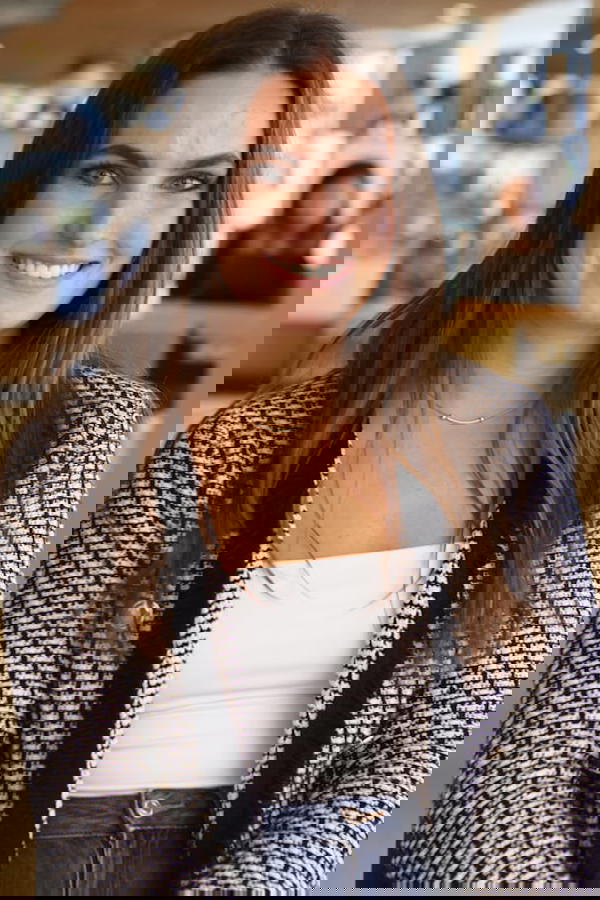 a person smiling at camera