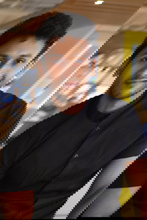 a person in a black shirt